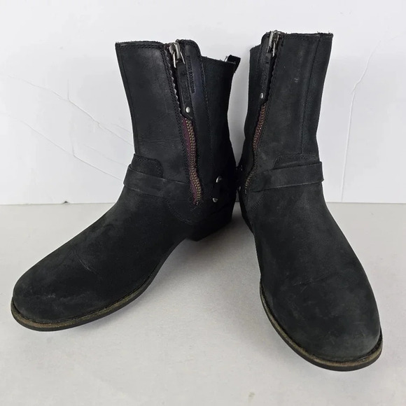 Teva De La Vina Dos Black Boots with Buckle Detail Size 7 1/2 - Picture 1 of 11
